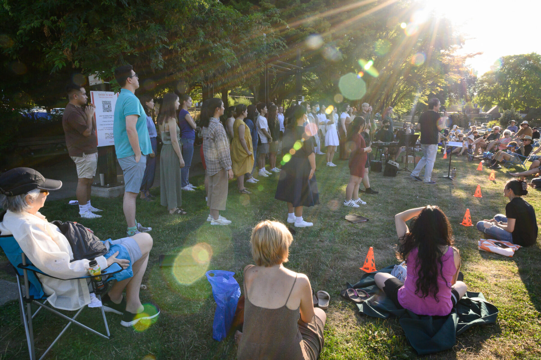 Vancouver Youth Choir performing outdoors at MoM Summer Pop Up concert 2021-2022