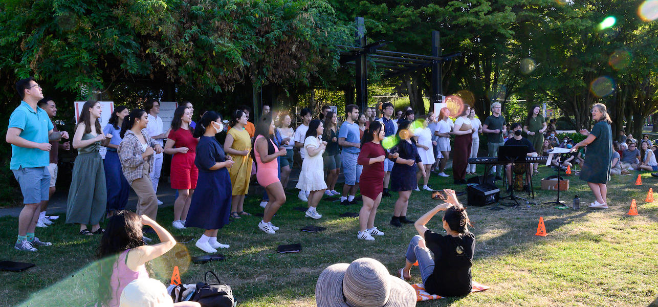 Vancouver Youth Choir performing at MoM Summer Pop Up concert 2021-2022