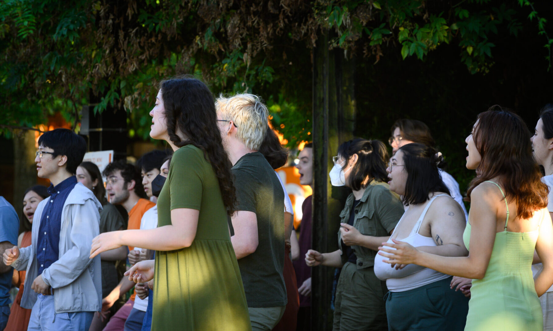 Vancouver Youth Choir performing outdoors at MoM Summer Pop Up concert 2021-2022