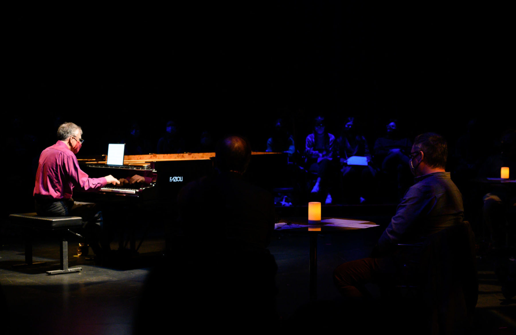 Corey Hamm playing the piano at the Roundhouse