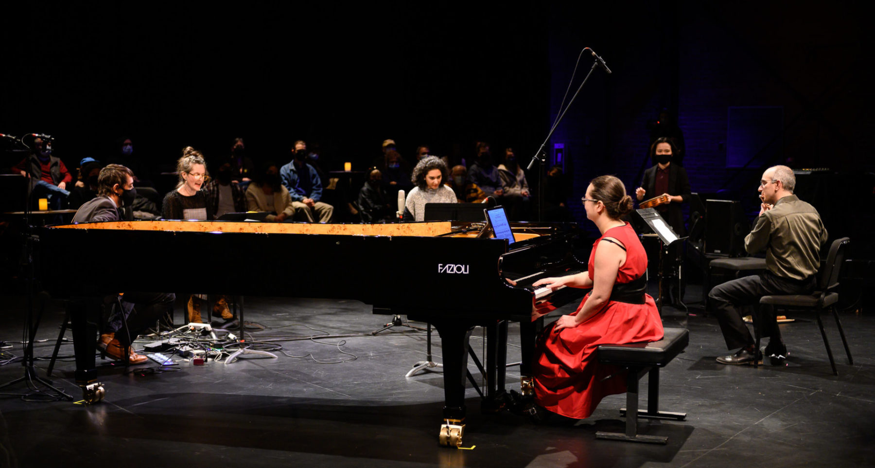 members of The Tempest Project Company performing at the Roundhouse