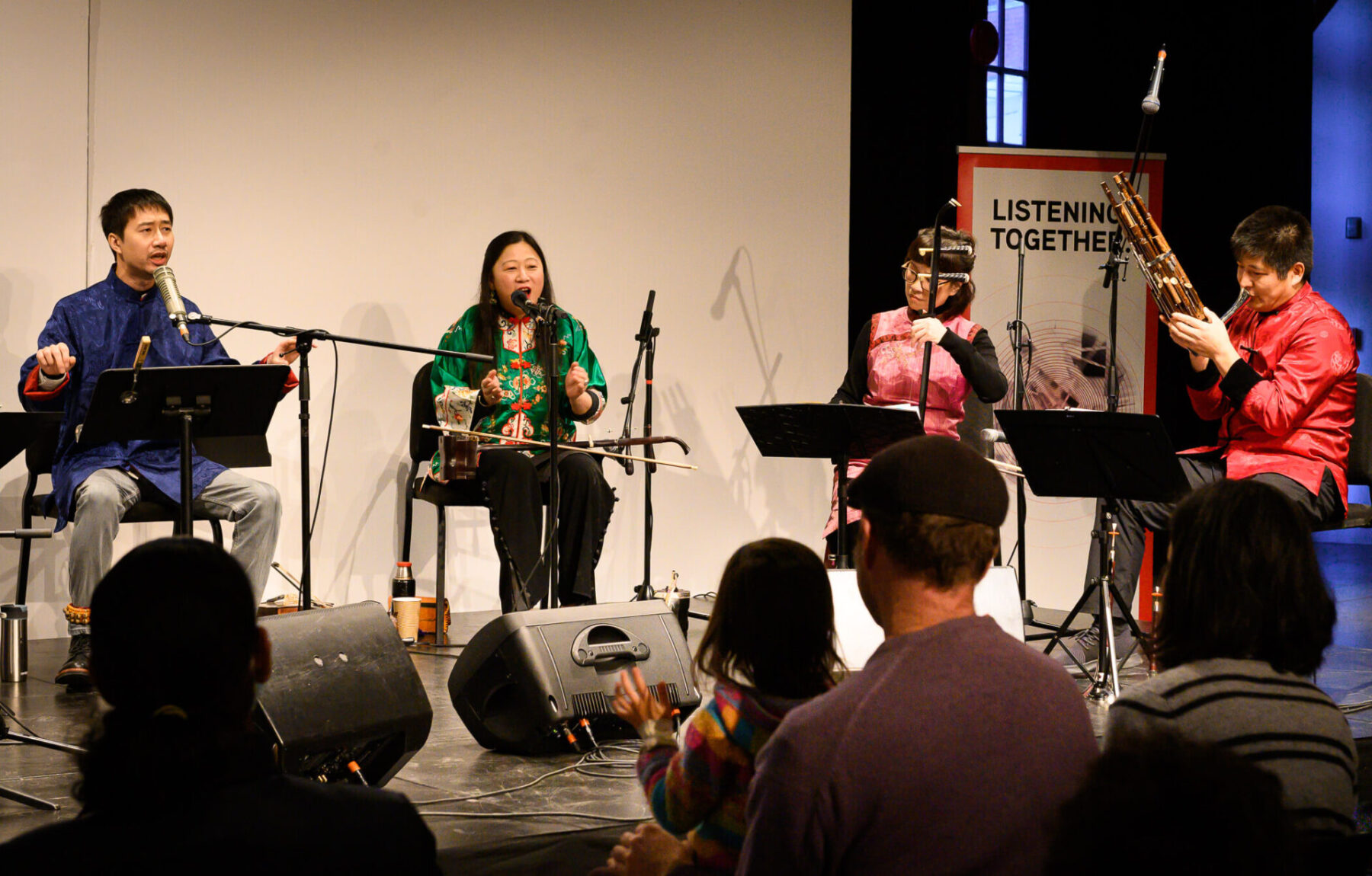 Performers of the BC Chinese Music Ensemble onstage for the Free Family Concert
